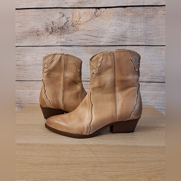 Free People Brown Leather Ankle Boots - Picture 6 of 11